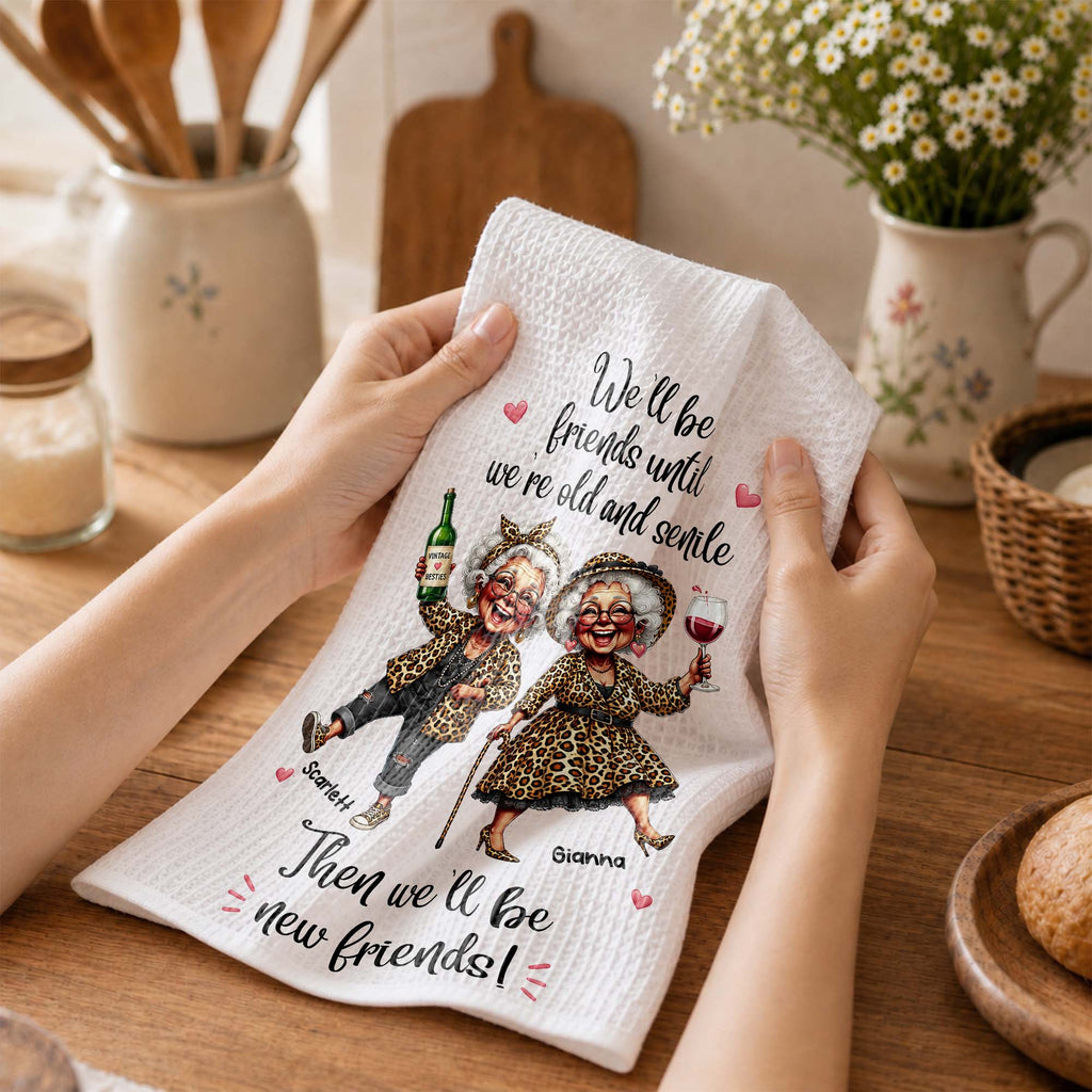 Personalized Kitchen Towel Best Friend Gift for BFF Custom Print