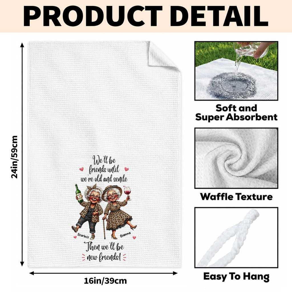 Personalized Kitchen Towel Best Friend Gift for BFF Custom Print