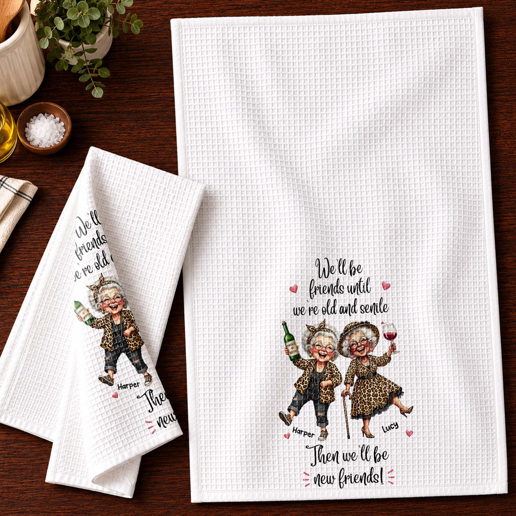 Personalized Kitchen Towel Best Friend Gift for BFF Custom Print