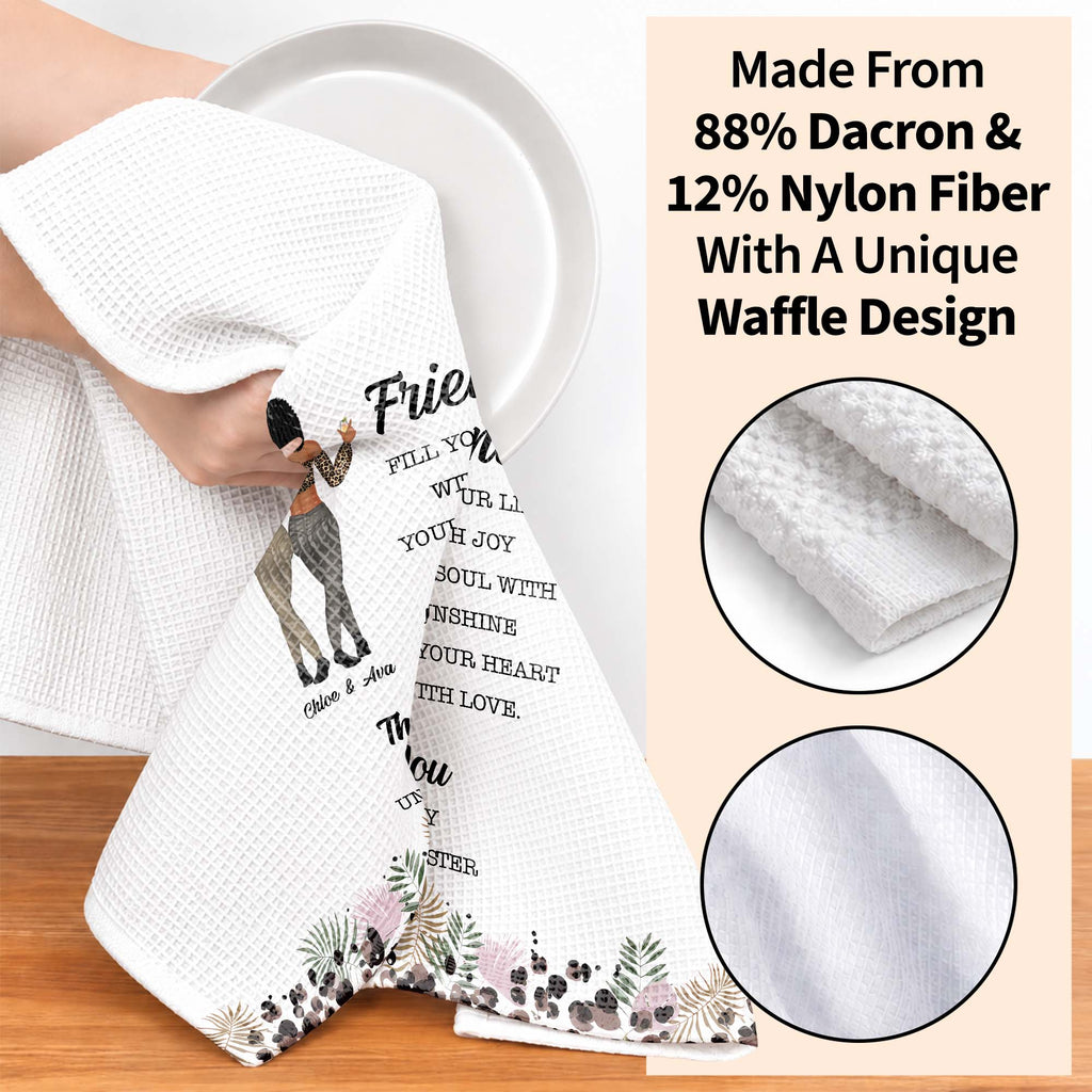 Personalized Kitchen Towel Best Friend Gift Unbiological Sister