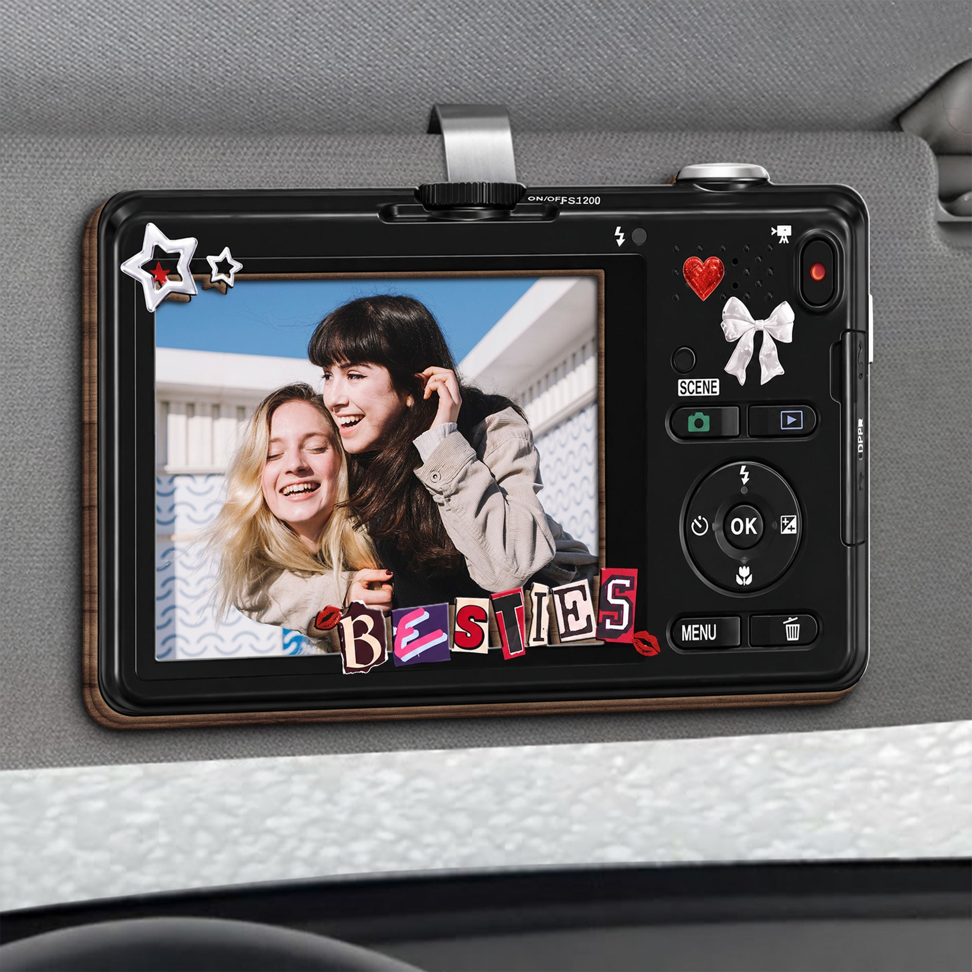 Personalized Custom Shaped Car Visor Clip Gift for Couple Car Visor Clip GradoCreations