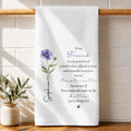 Personalized Kitchen Towel Custom Birth Flower Gift for Best Friend Kitchen Towel GradoCreations