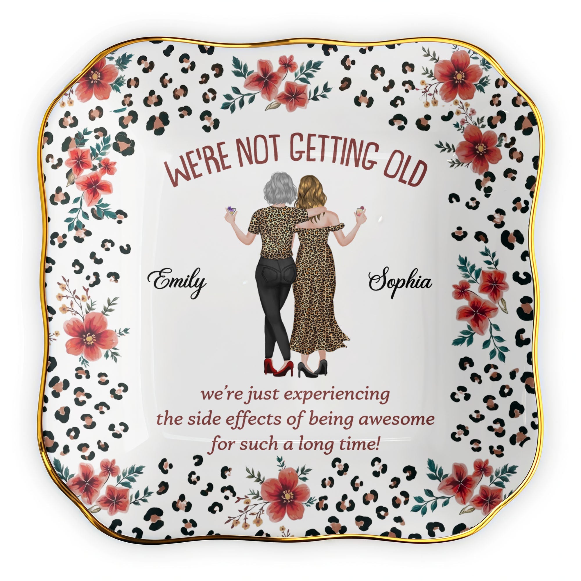 Personalized Ceramic Jewelry Dish Custom Name Gift for Besties
