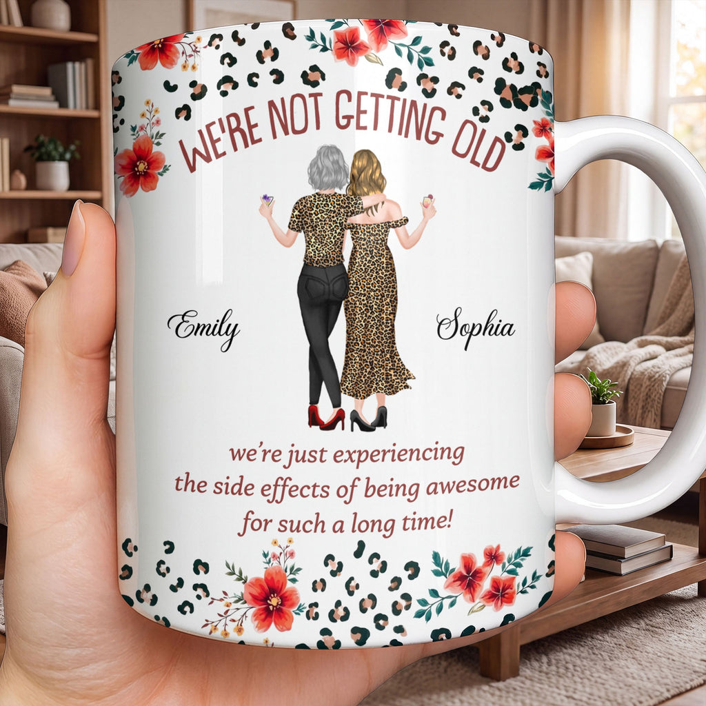 Personalized Leopard Print Coffee Mug Custom Besties Gift for Friends Edge-to-edge Mug GradoCreations