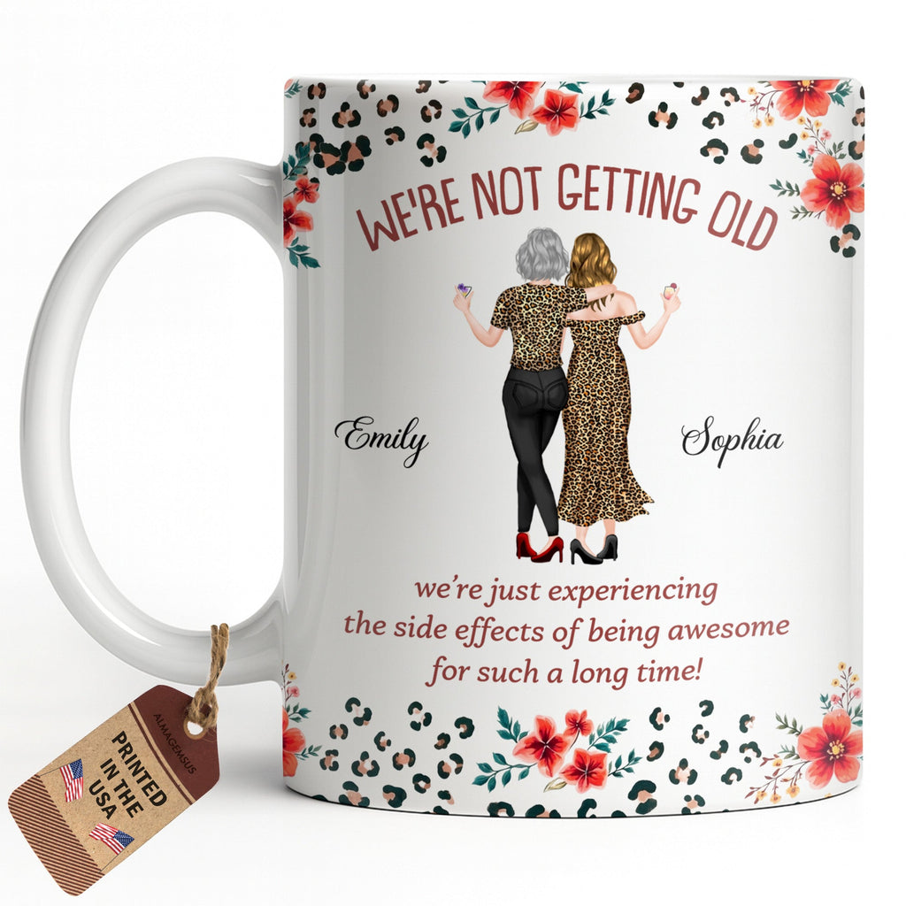Personalized Leopard Print Coffee Mug Custom Besties Gift for Friends Edge-to-edge Mug GradoCreations