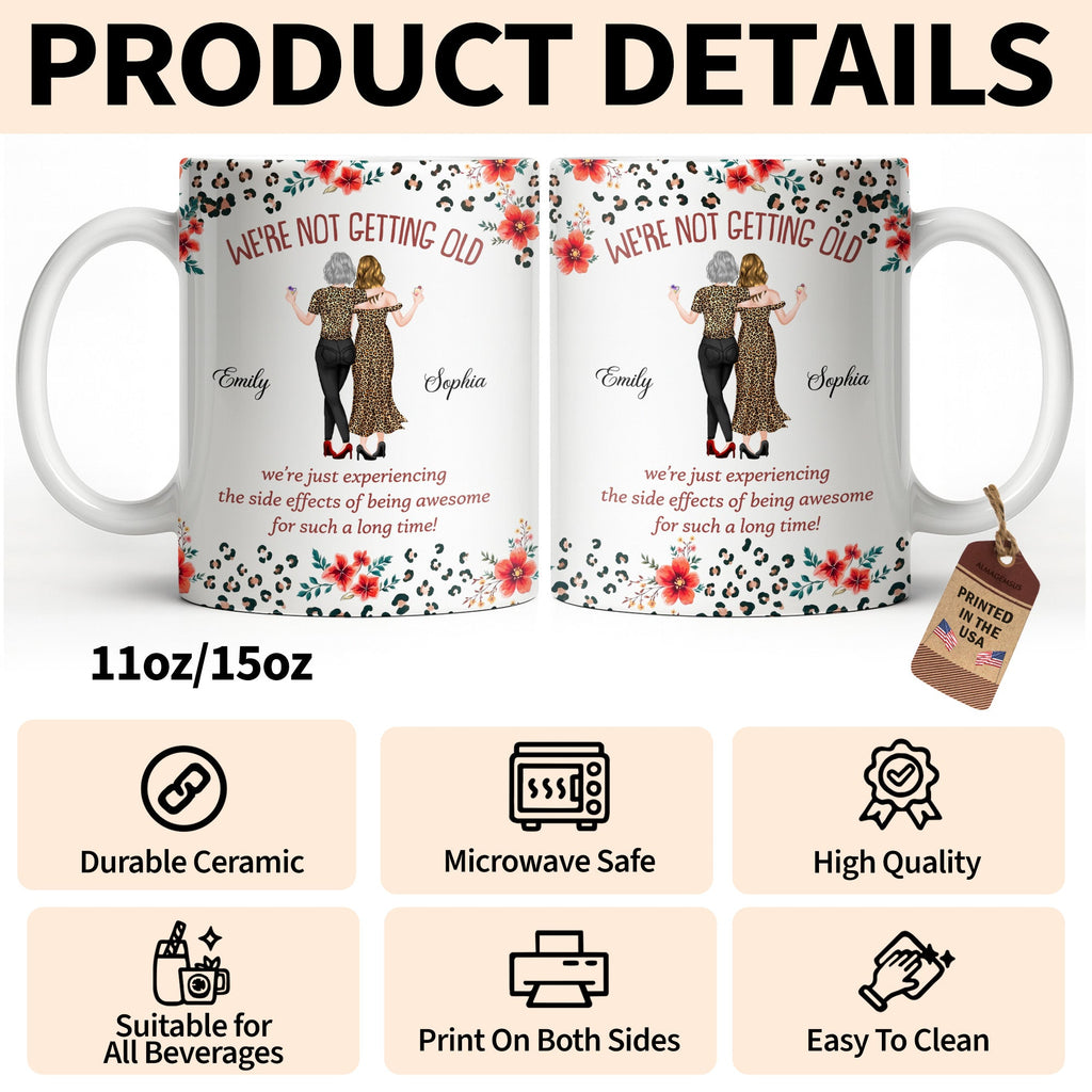 Personalized Leopard Print Coffee Mug Custom Besties Gift for Friends Edge-to-edge Mug GradoCreations