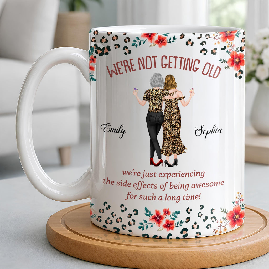 Personalized Leopard Print Coffee Mug Custom Besties Gift for Friends Edge-to-edge Mug GradoCreations