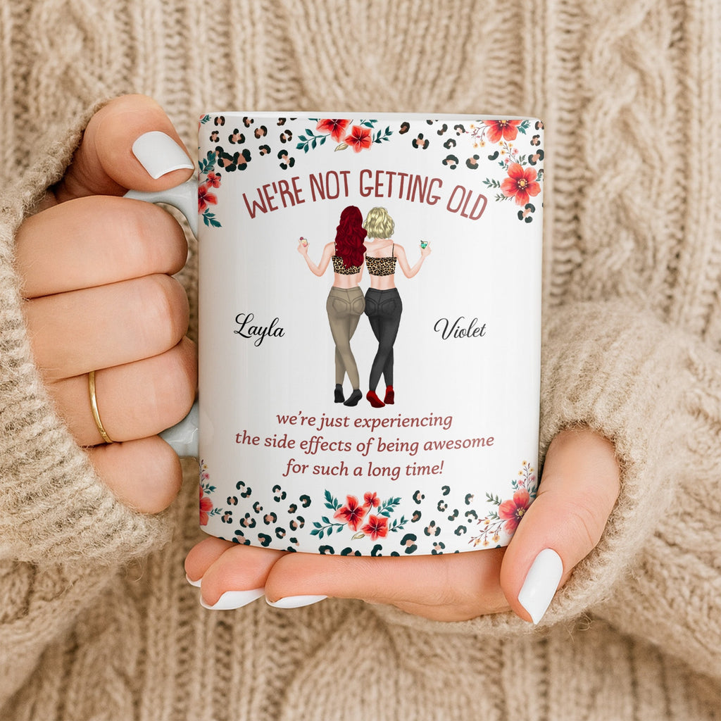 Personalized Leopard Print Coffee Mug Custom Besties Gift for Friends Edge-to-edge Mug GradoCreations