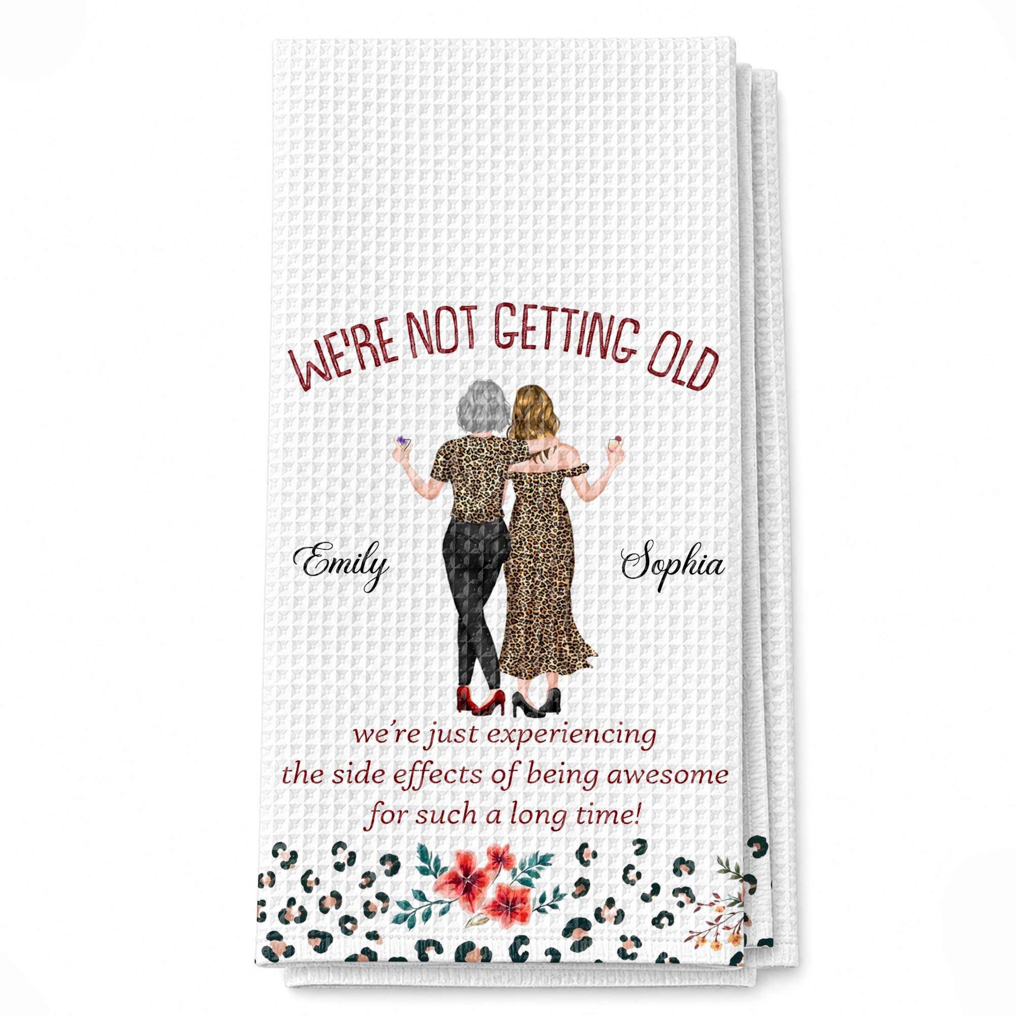 Personalized Leopard Print Kitchen Towel Best Friend Gift Kitchen Towel GradoCreations