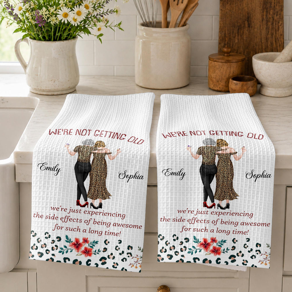Personalized Leopard Print Kitchen Towel Best Friend Gift Kitchen Towel GradoCreations