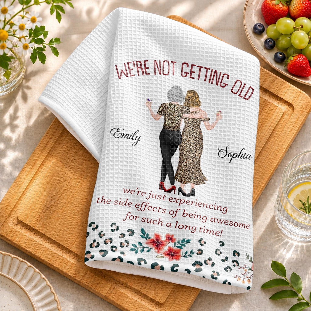 Personalized Leopard Print Kitchen Towel Best Friend Gift Kitchen Towel GradoCreations