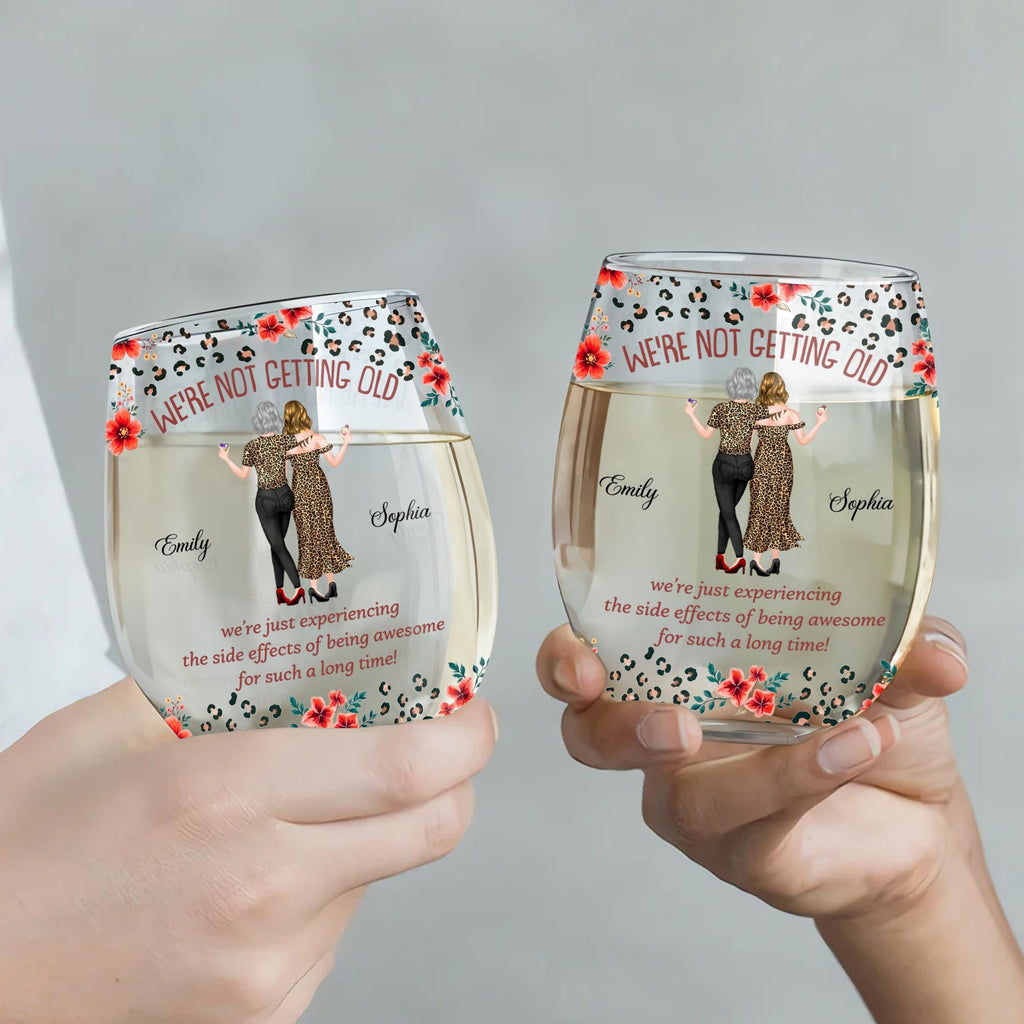 Personalized Stemless Wine Glass Custom BFF Gift Unique Design