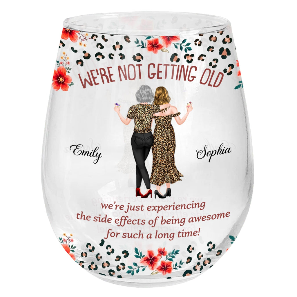 Personalized Stemless Wine Glass Custom BFF Gift Unique Design