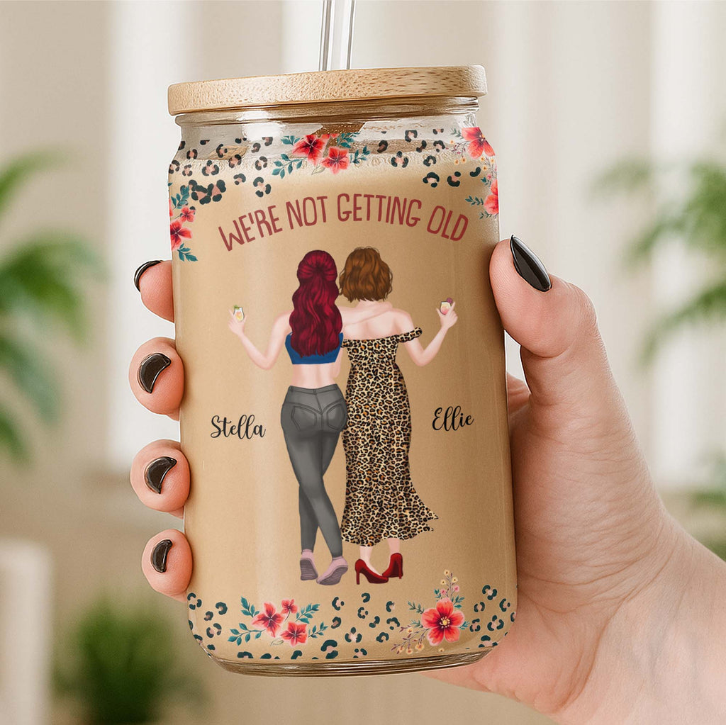 Personalized Clear Glass Can Custom Name Gift for Besties