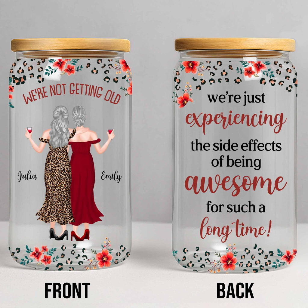 Personalized Clear Glass Can Custom Name Gift for Besties