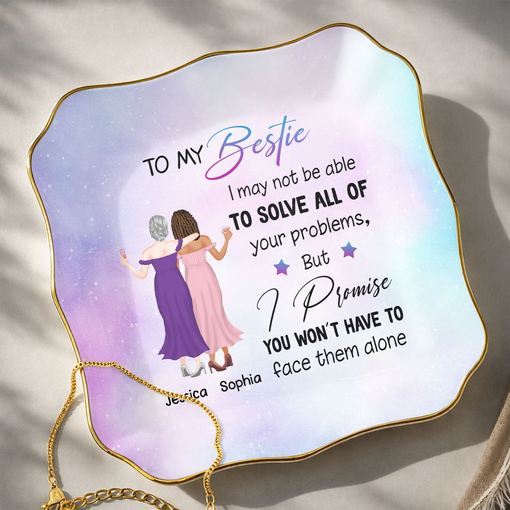 Personalized Lace Jewelry Dish Custom Name Gift for Bestie