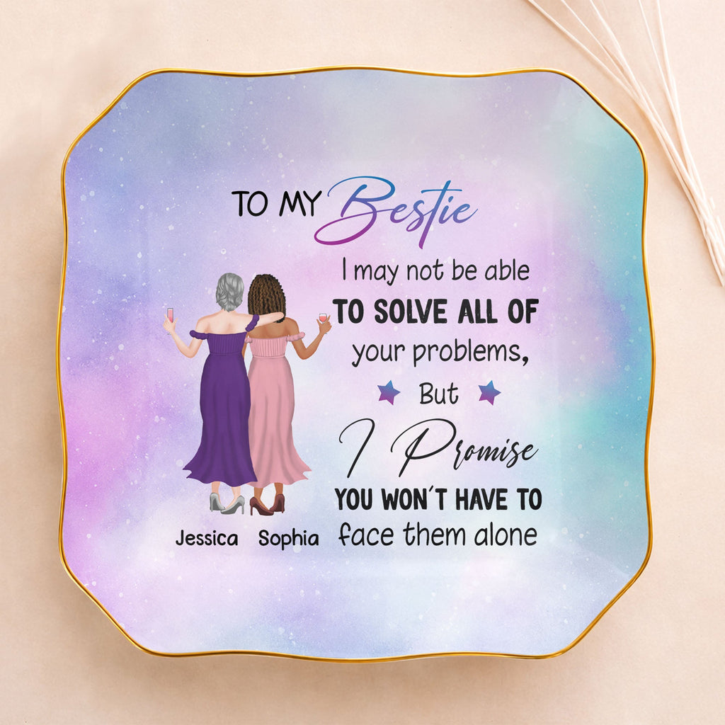Personalized Lace Jewelry Dish Custom Name Gift for Bestie