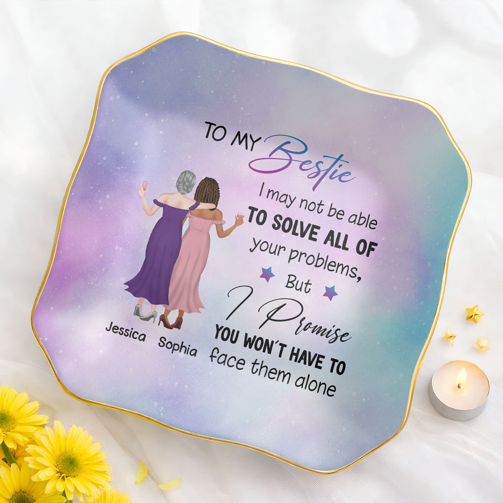 Personalized Lace Jewelry Dish Custom Name Gift for Bestie
