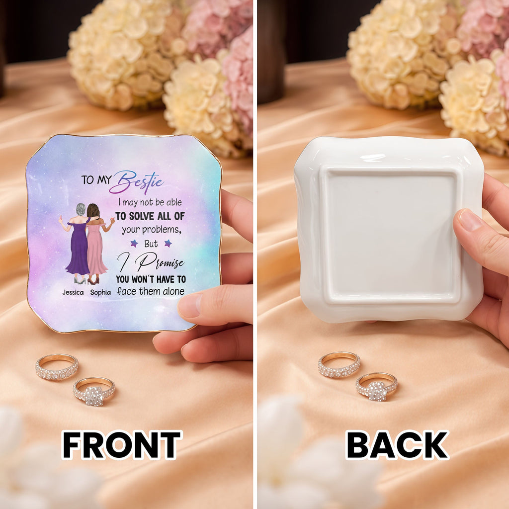 Personalized Lace Jewelry Dish Custom Name Gift for Bestie