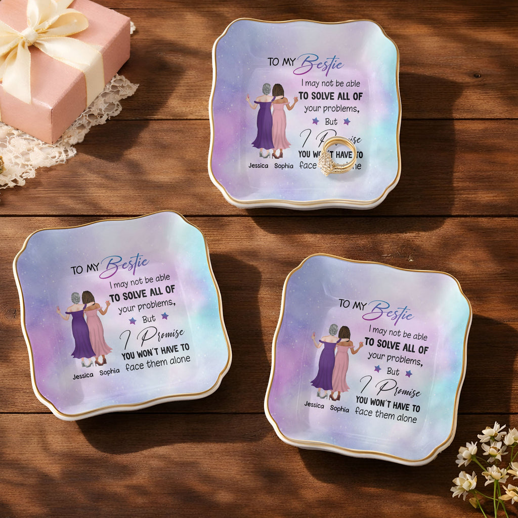 Personalized Lace Jewelry Dish Custom Name Gift for Bestie