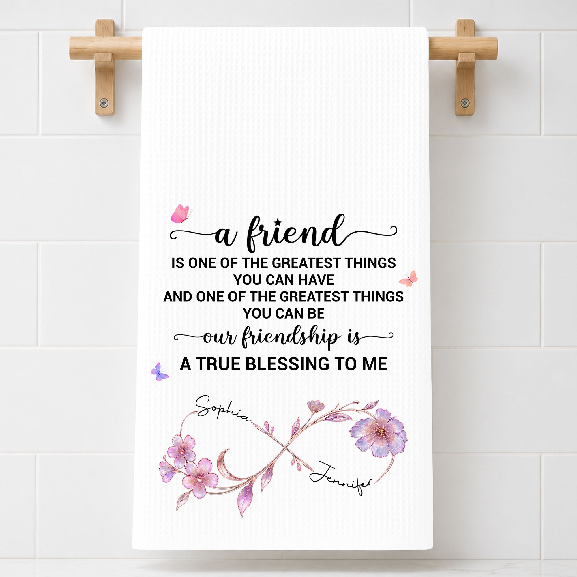 Personalized Kitchen Towel Custom Name Gift for Best Friend Kitchen Towel GradoCreations