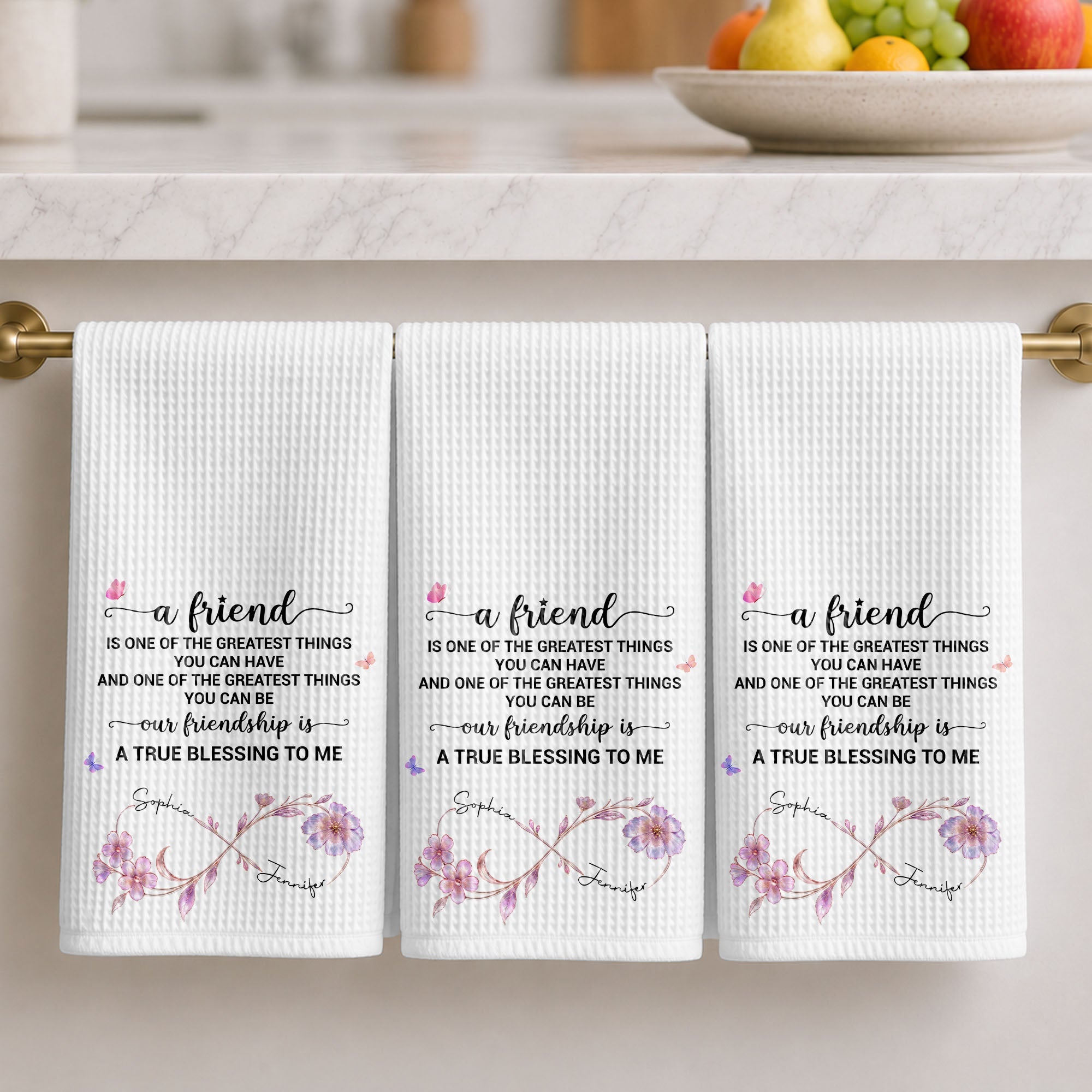 Personalized Kitchen Towel Custom Name Gift for Best Friend Kitchen Towel GradoCreations