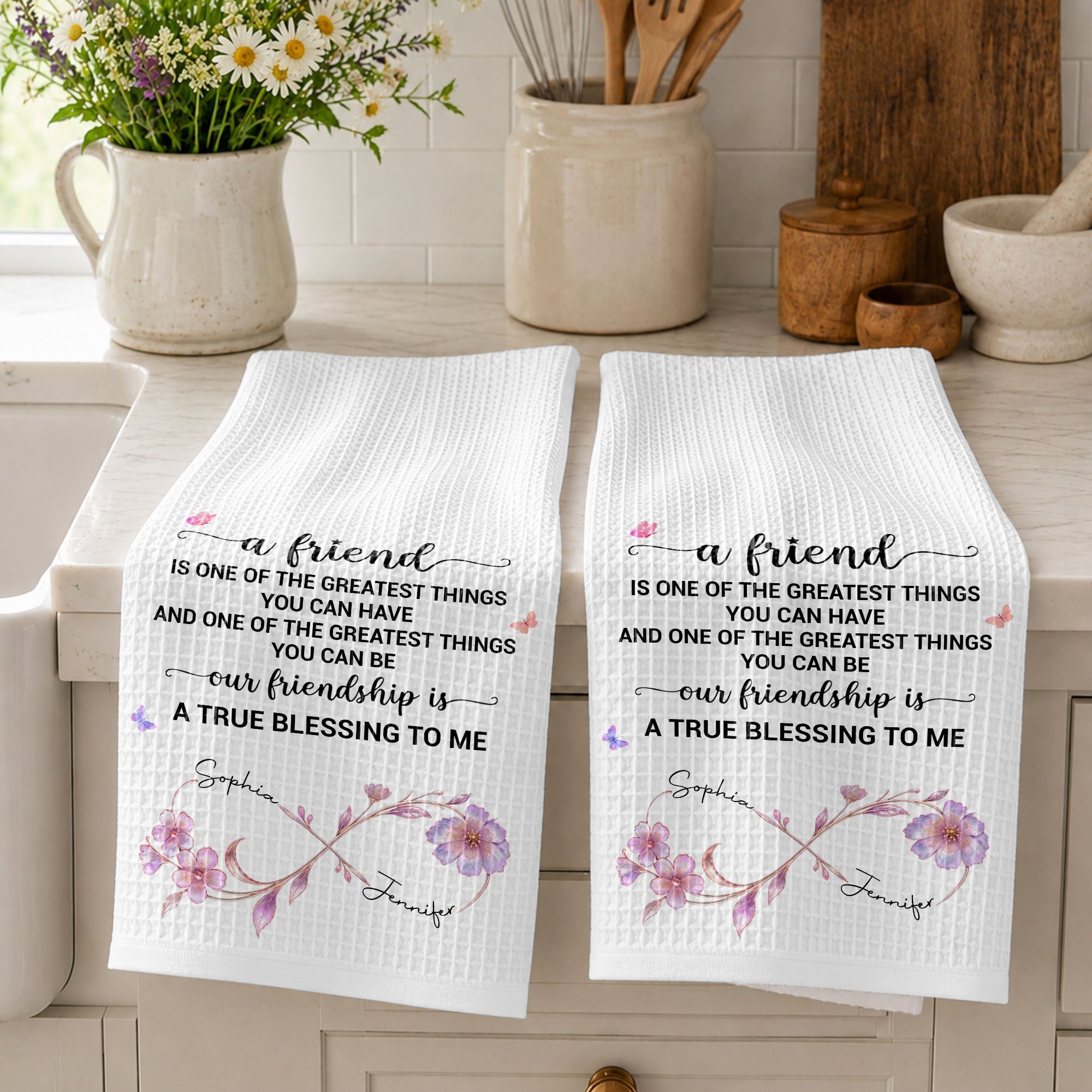 Personalized Kitchen Towel Custom Name Gift for Best Friend Kitchen Towel GradoCreations