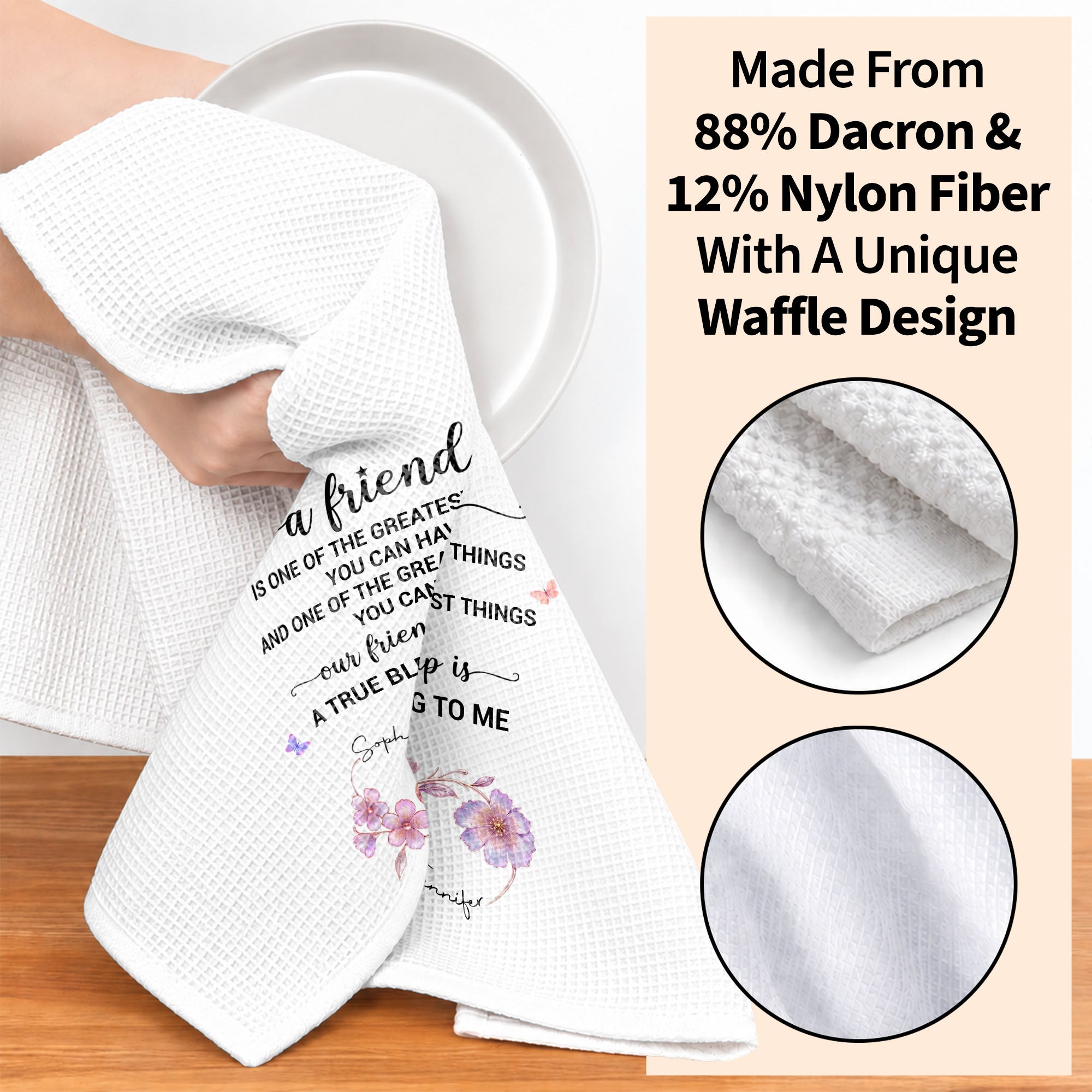 Personalized Kitchen Towel Custom Name Gift for Best Friend Kitchen Towel GradoCreations
