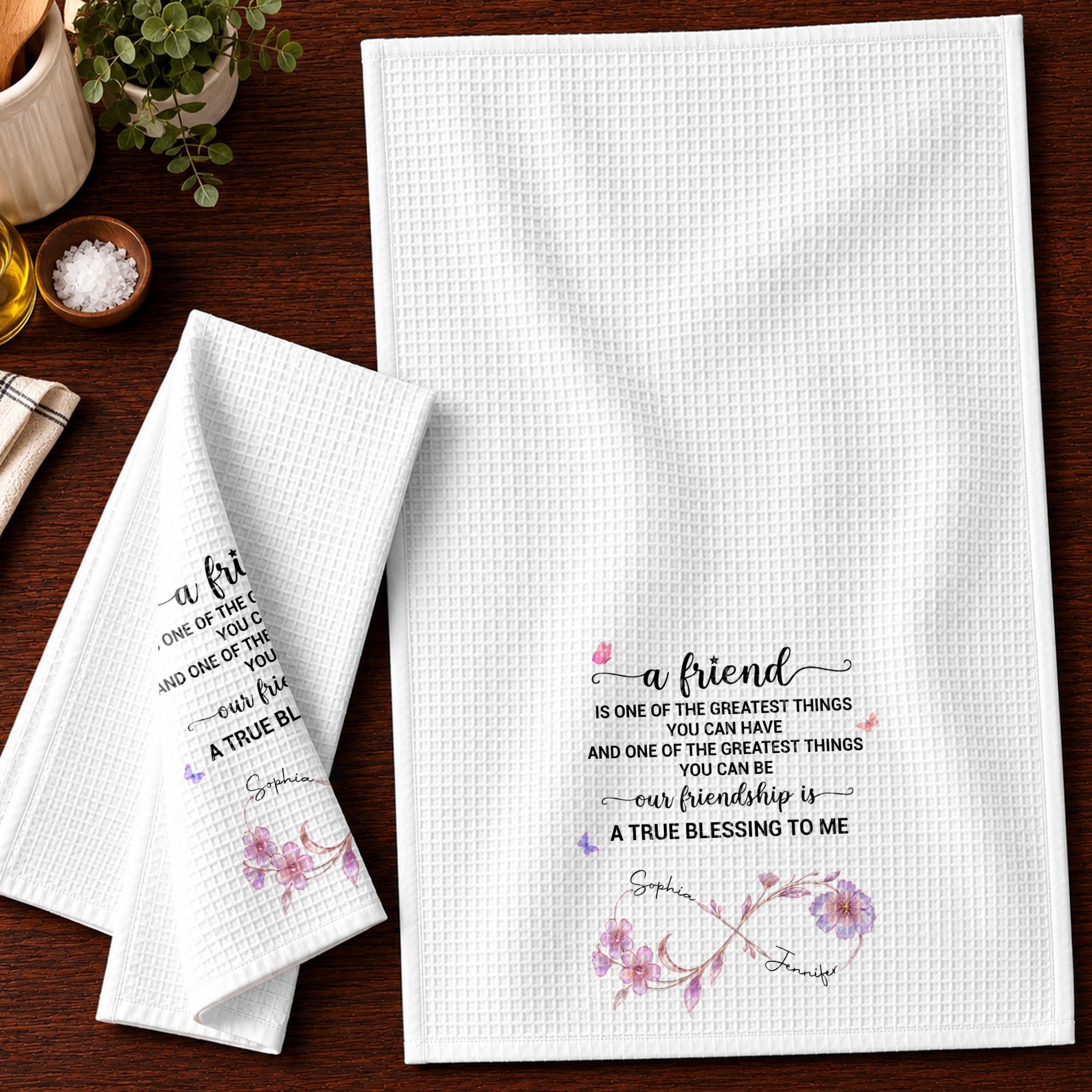 Personalized Kitchen Towel Custom Name Gift for Best Friend Kitchen Towel GradoCreations