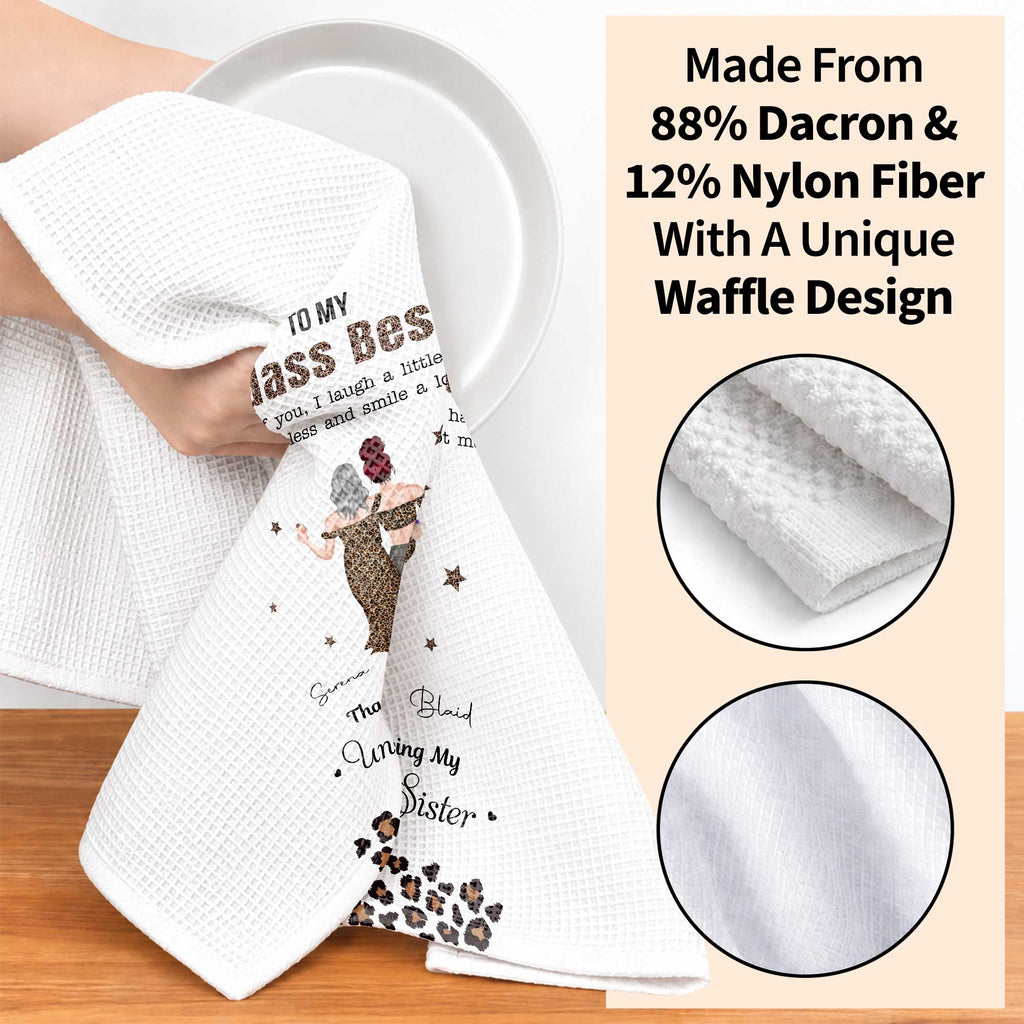 Personalized Leopard Print Kitchen Towel Custom Gift for Best Friend
