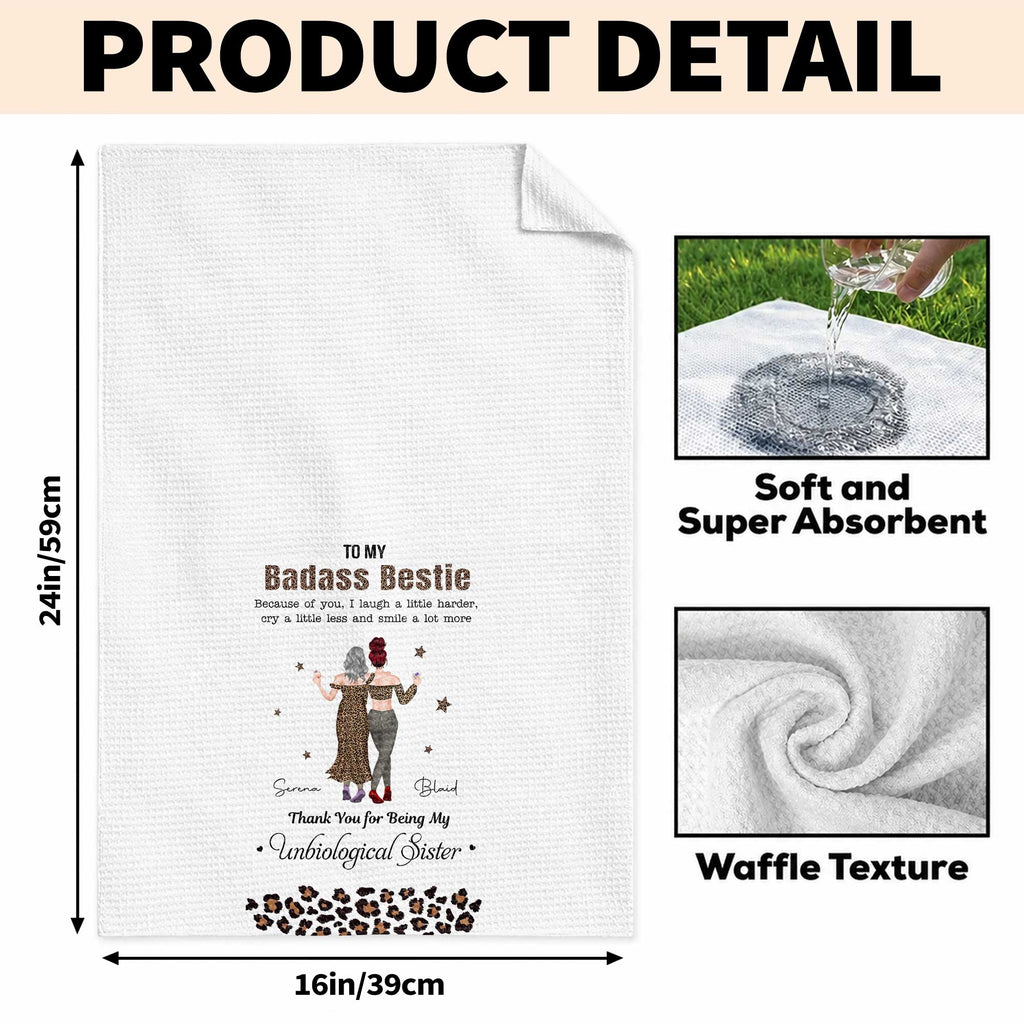Personalized Leopard Print Kitchen Towel Custom Gift for Best Friend