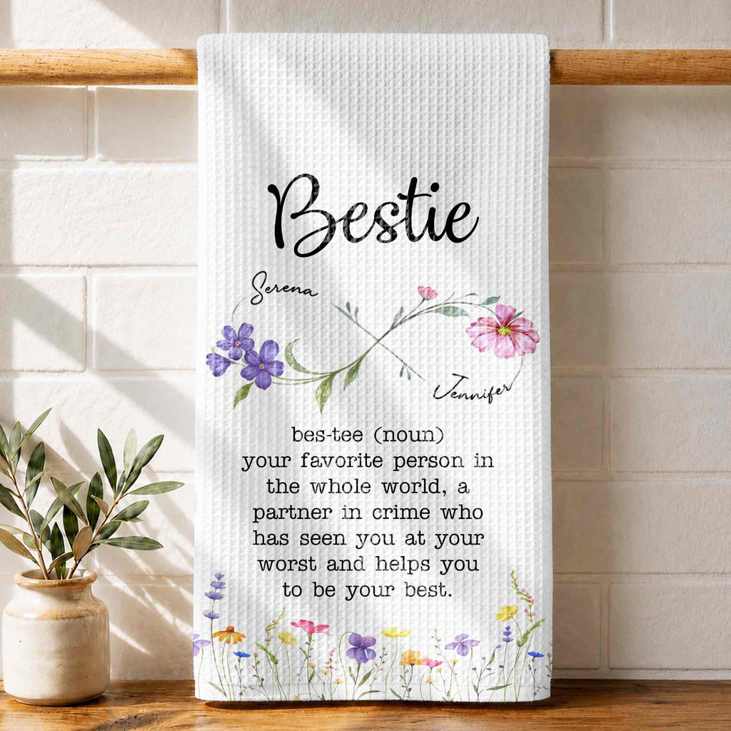 Personalized Kitchen Towel Custom Bestie Definition Gift