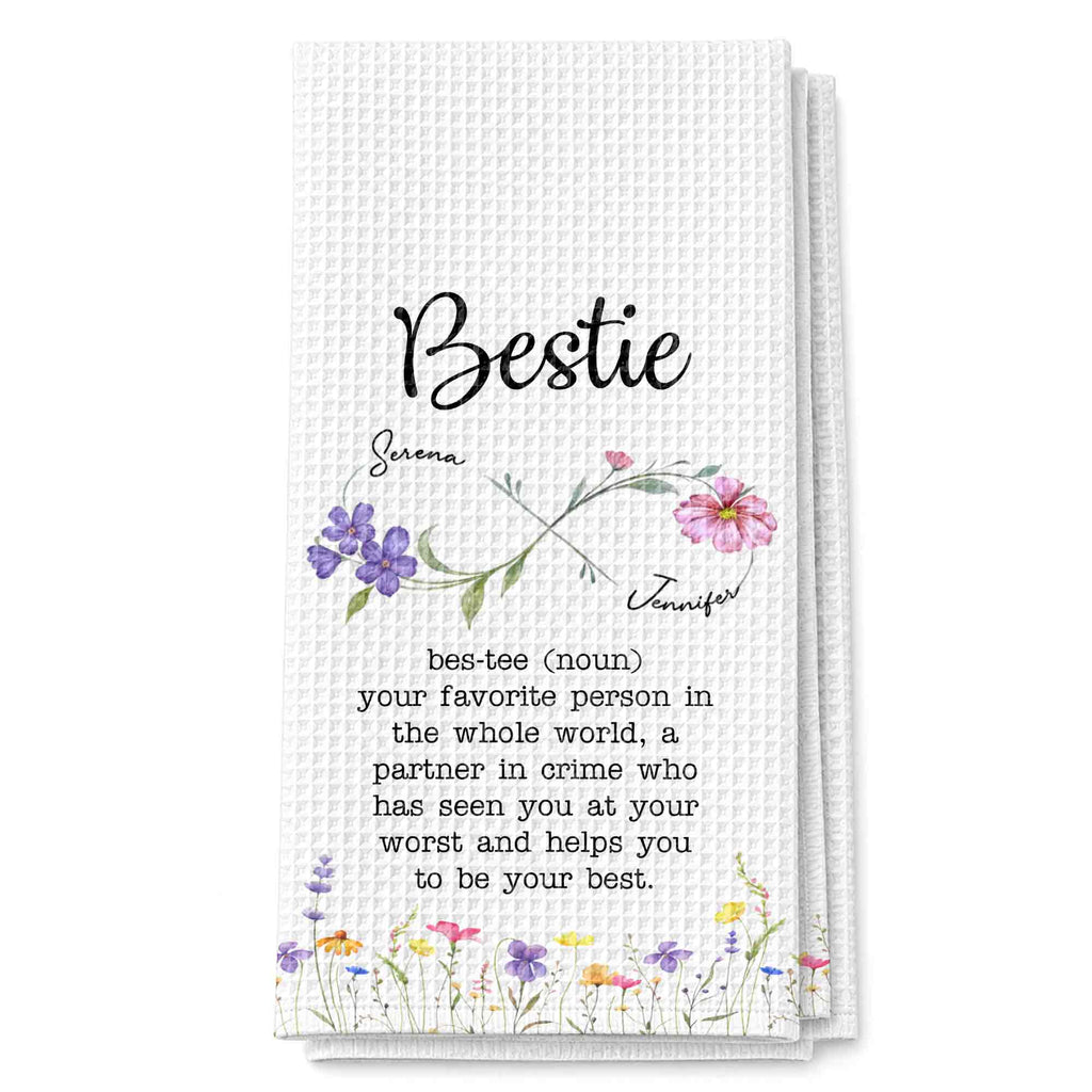 Personalized Kitchen Towel Custom Bestie Definition Gift