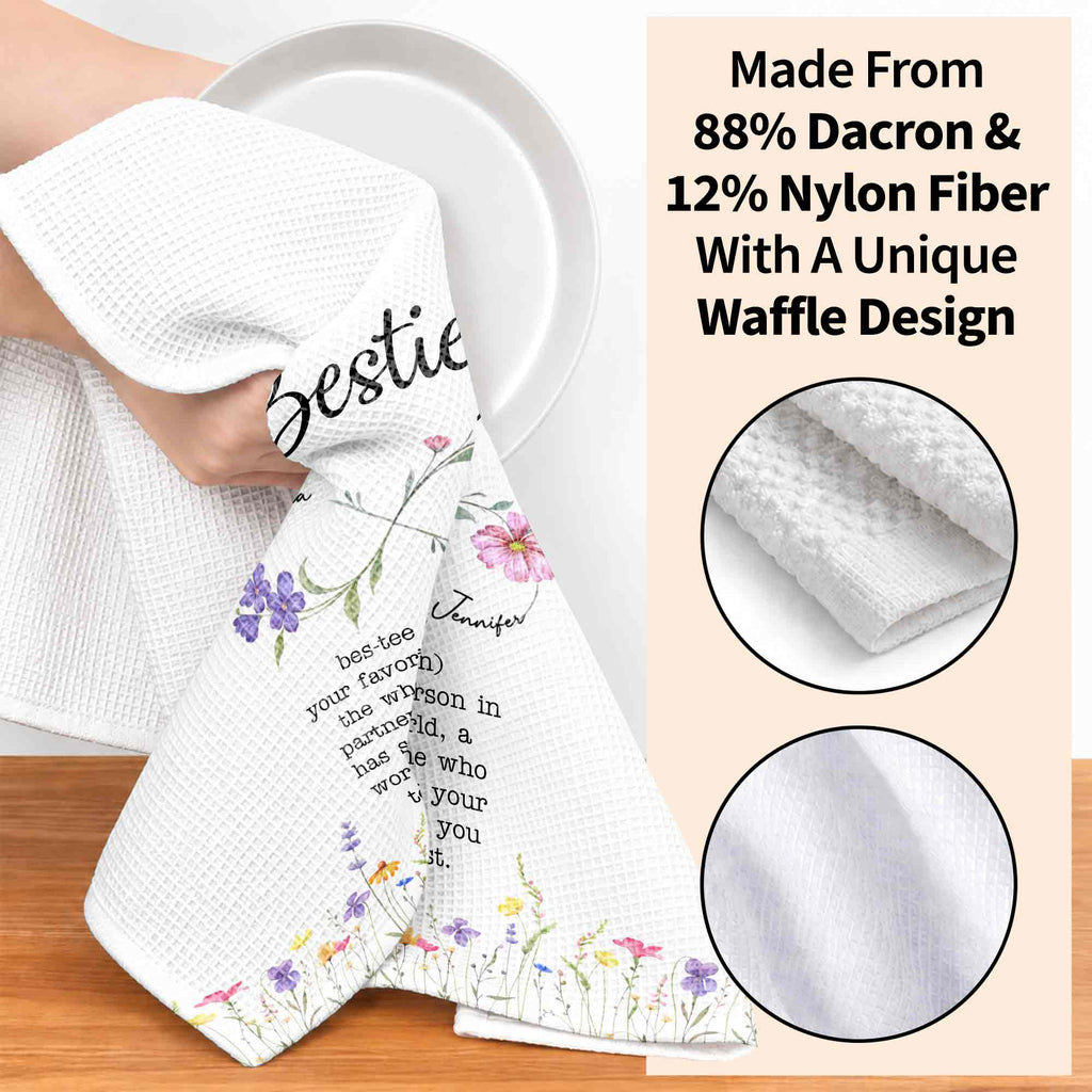 Personalized Kitchen Towel Custom Bestie Definition Gift