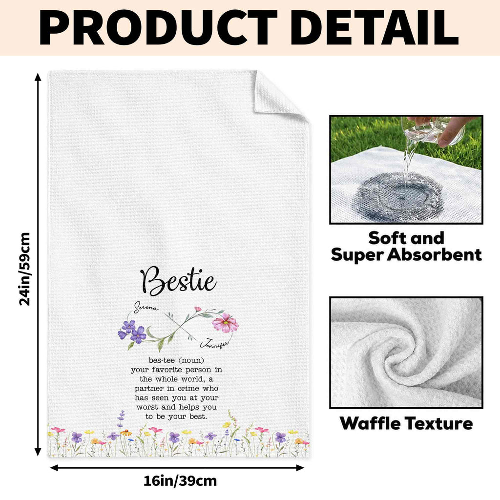 Personalized Kitchen Towel Custom Bestie Definition Gift