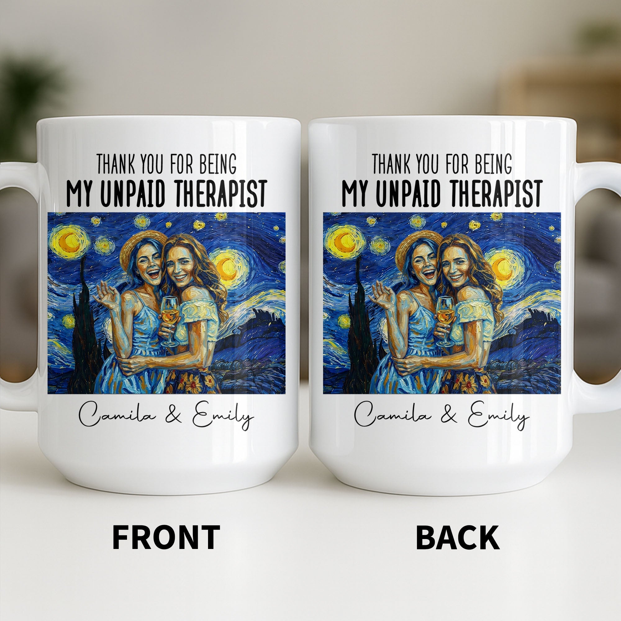 Personalized Photo Upload Coffee Mug for Best Friend Gift Edge-to-edge Mug GradoCreations