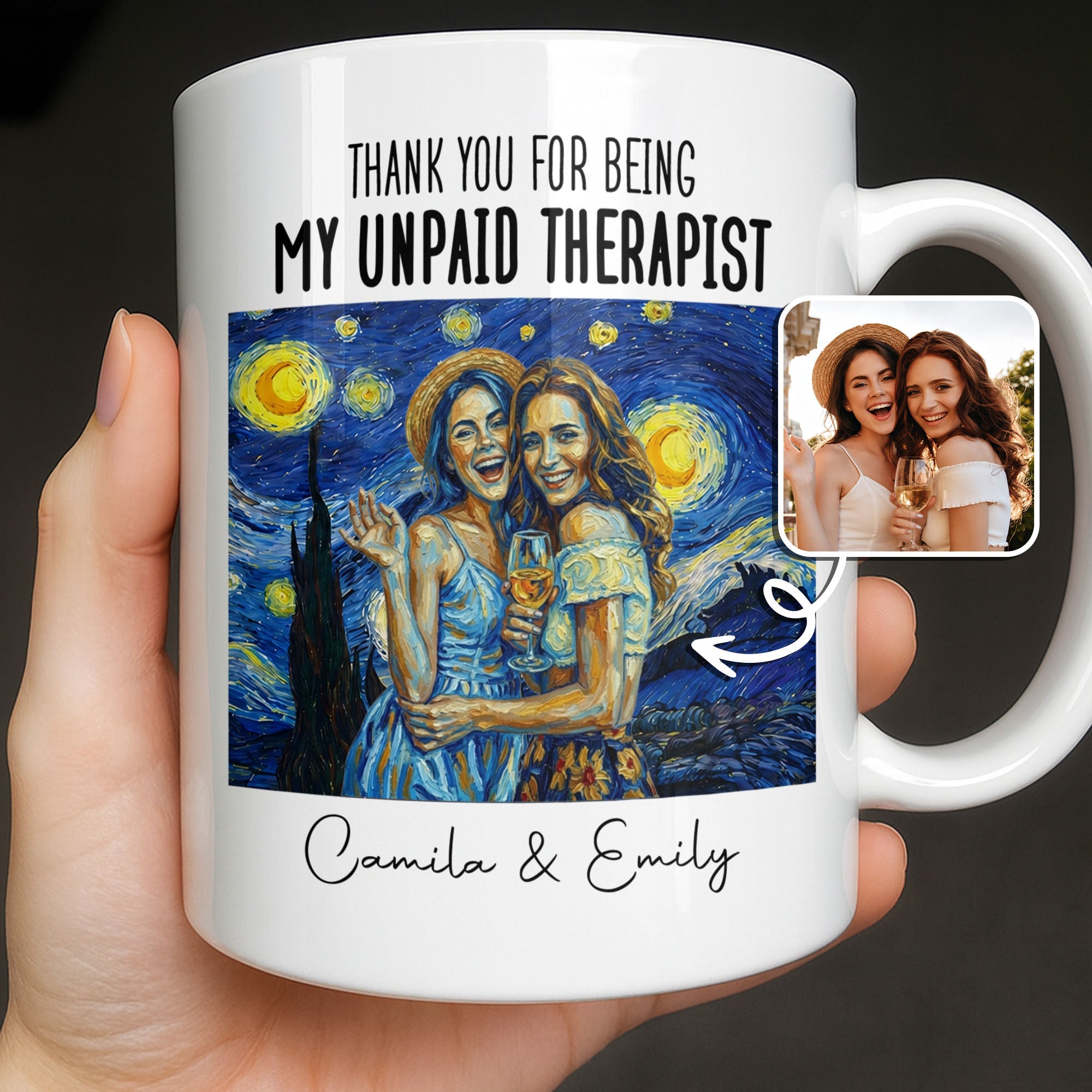 Personalized Photo Upload Coffee Mug for Best Friend Gift Edge-to-edge Mug GradoCreations