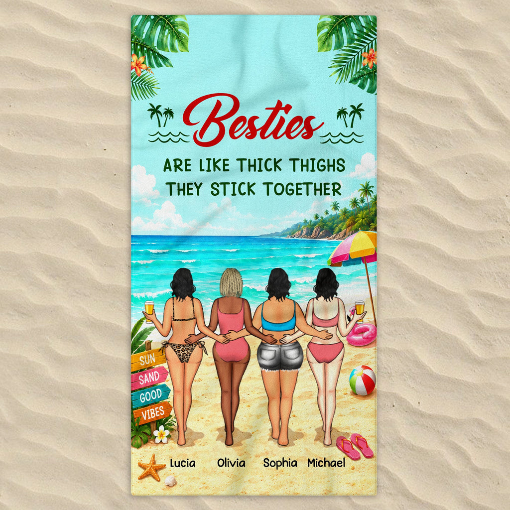 Personalized Beach Towel Custom Name Best Friend Gift for Summer Beach Towels GradoCreations