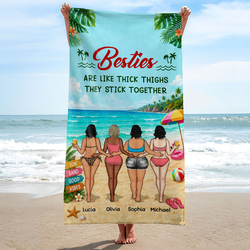 Personalized Beach Towel Custom Name Best Friend Gift for Summer Beach Towels GradoCreations