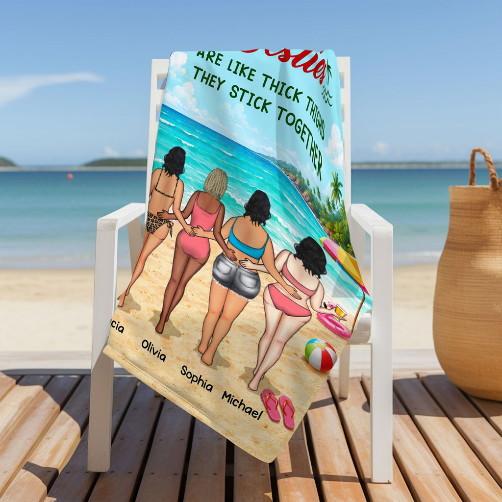 Personalized Beach Towel Custom Name Best Friend Gift for Summer Beach Towels GradoCreations