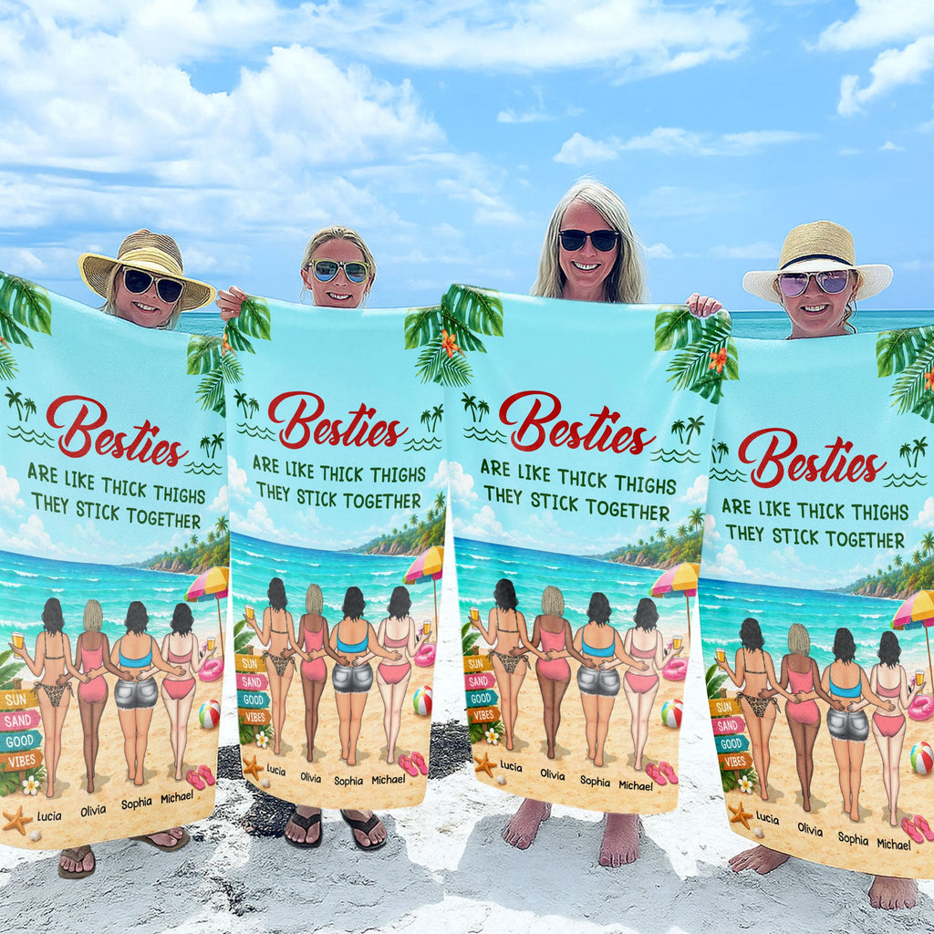 Personalized Beach Towel Custom Name Best Friend Gift for Summer Beach Towels GradoCreations