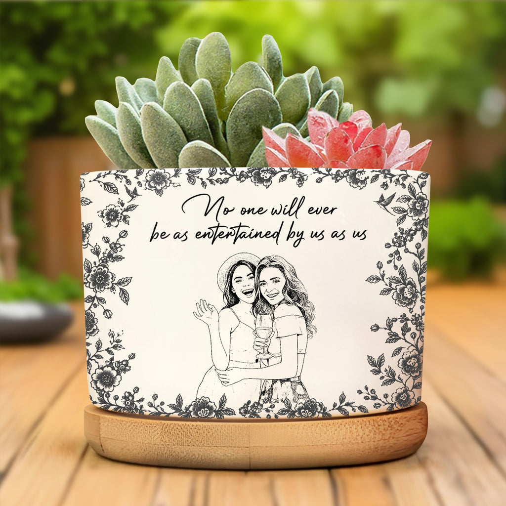 Personalized Ceramic Plant Pot Custom Name Gift for Best Friend