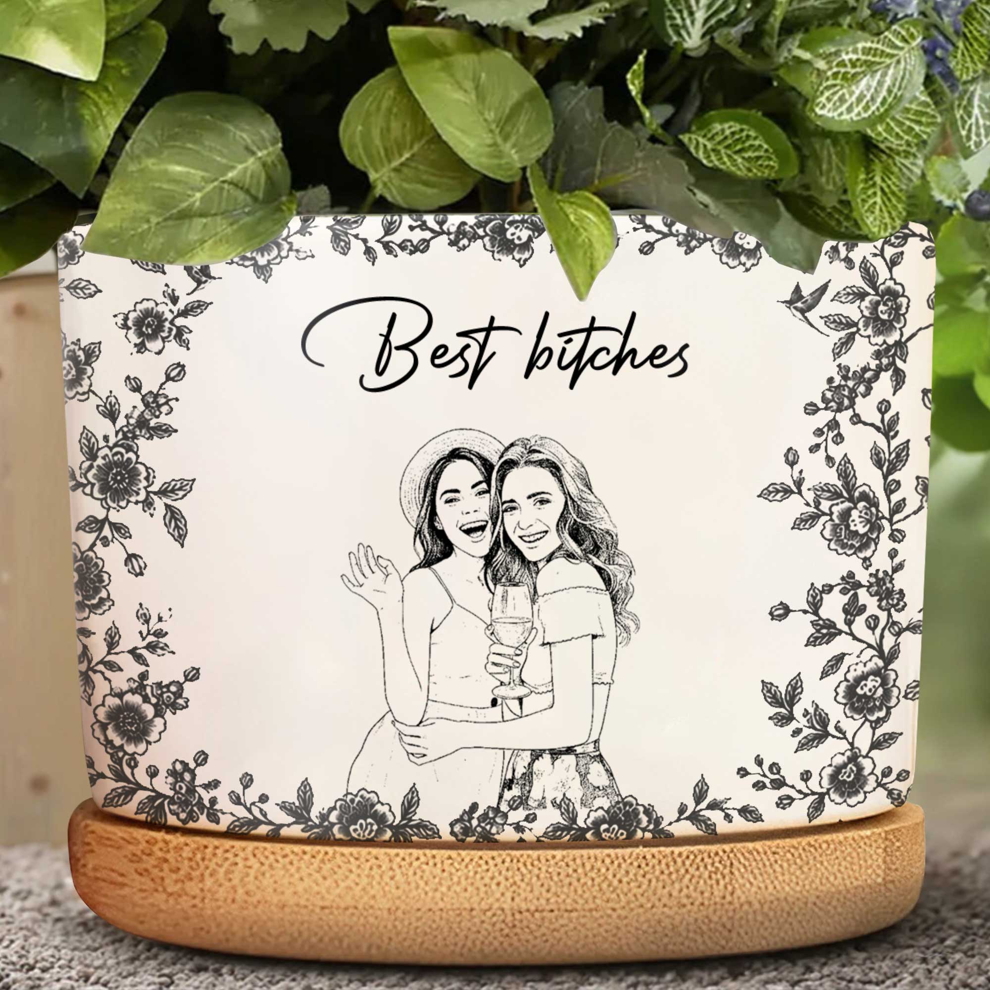 Personalized Ceramic Plant Pot Custom Name Gift for Best Friend