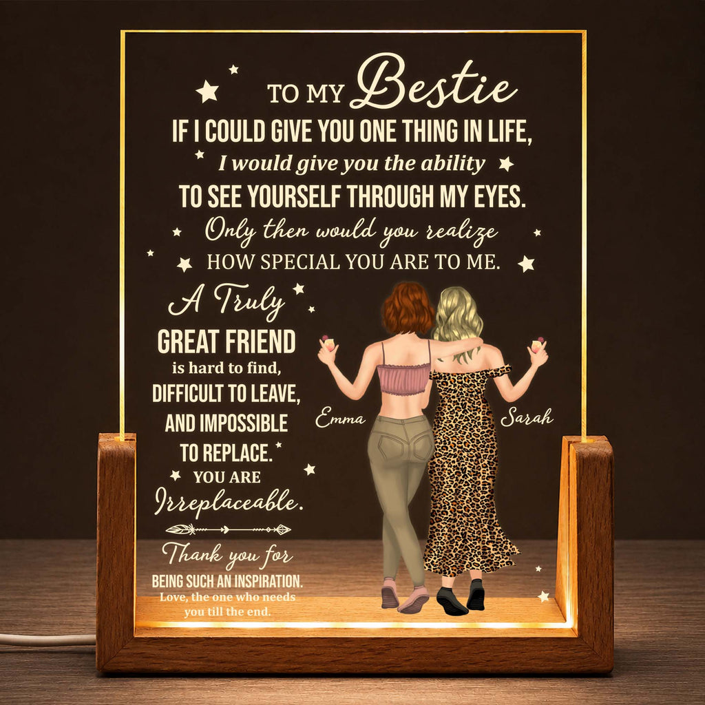 Personalized Acrylic Night Light Custom Bestie Gift for Friends