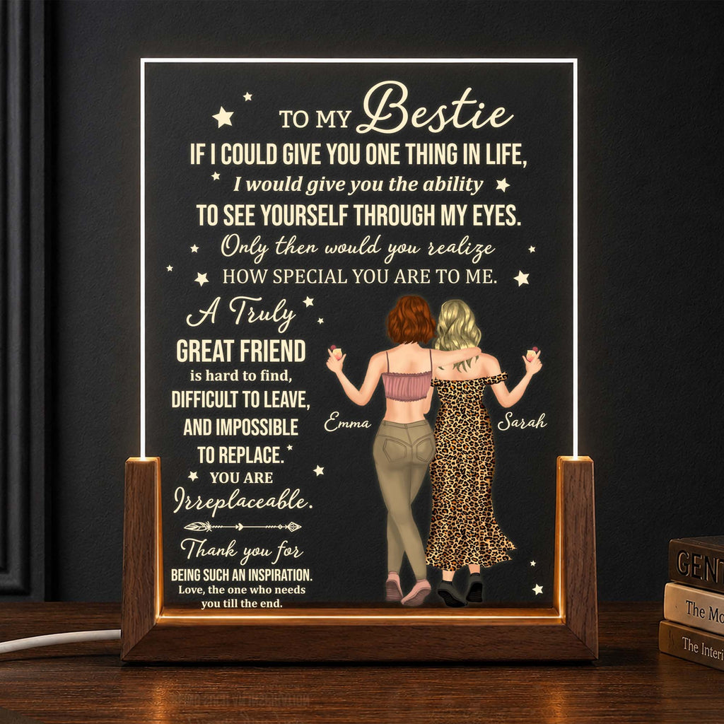 Personalized Acrylic Night Light Custom Bestie Gift for Friends