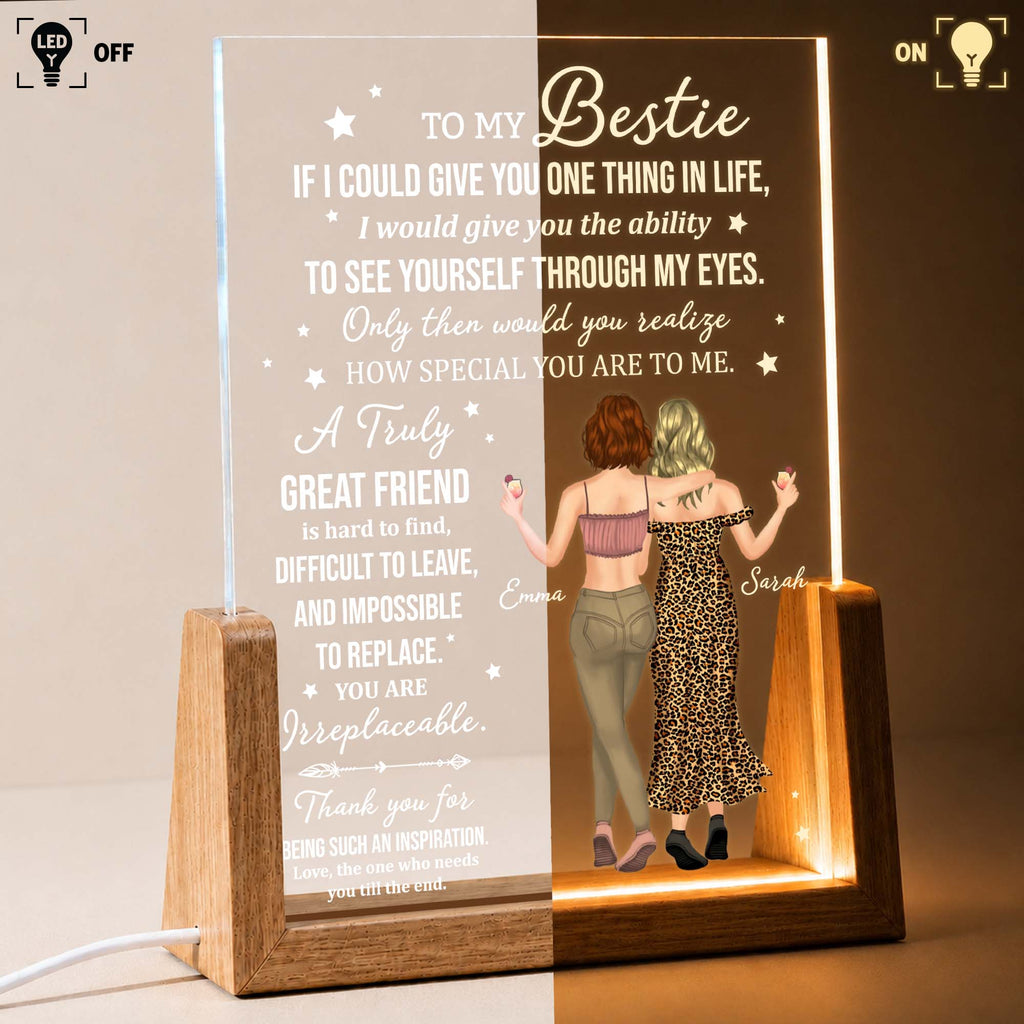 Personalized Acrylic Night Light Custom Bestie Gift for Friends