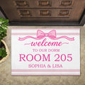 Personalized Pink Ribbon Bow Doormat Custom Name Gift for BFF