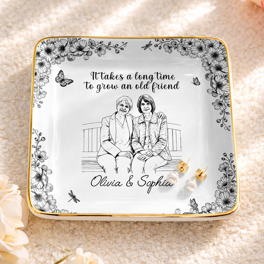 Personalized Ceramic Jewelry Dish Custom Best Friend Gift for BFF