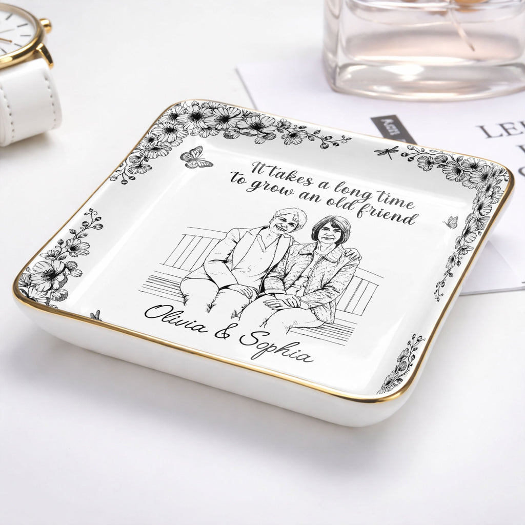 Personalized Ceramic Jewelry Dish Custom Best Friend Gift for BFF