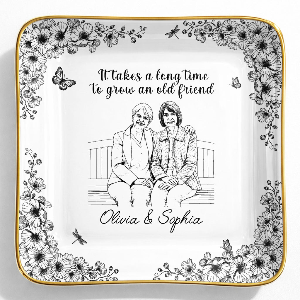 Personalized Ceramic Jewelry Dish Custom Best Friend Gift for BFF